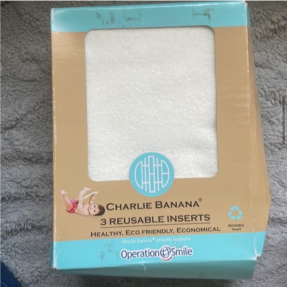 New! Charlie Banana 3 reusable inserts / Cloth Diaper Liners & Wipes 100 pieces